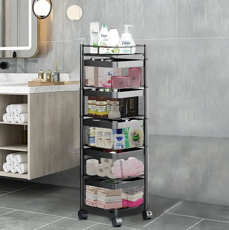 ROTATING TROLLEY SQUARE 5 TIER 