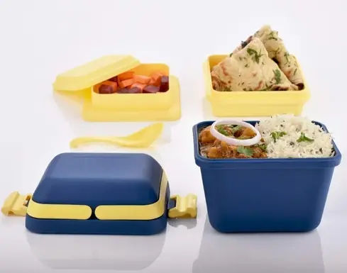 3 COMPARTMENT TIFFIN WITH HANDLE